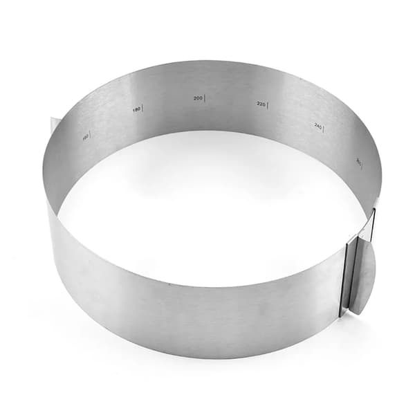 Justerbar kagering, højde 8,5 cm - Justerbar bageform af rustfrit stål - Høj bageform til cremede, lagdelte og mønstrede kager