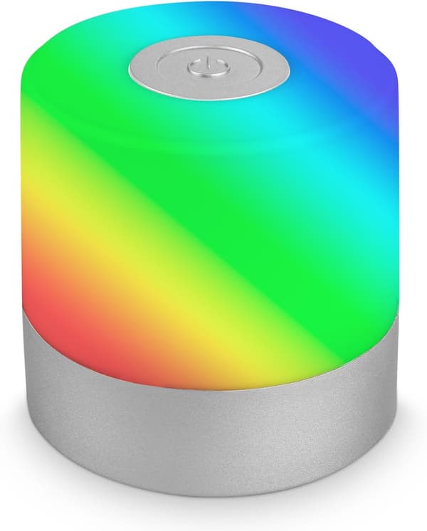 Mini trådløs LED-bordlampe, berøringsdimbar nattbordslampe, svart 7 cm USB-C Mini