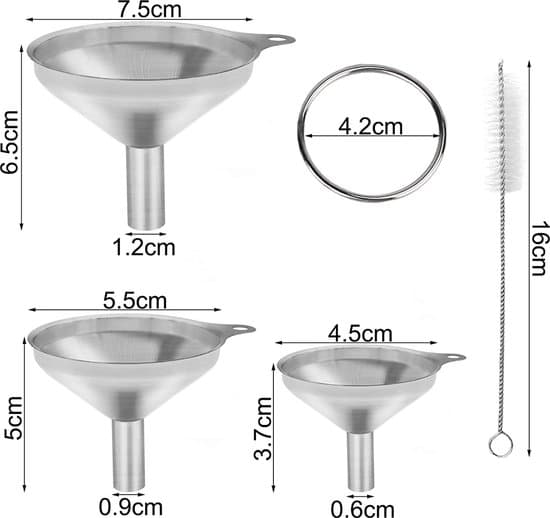 Trattset i metall för köket (Ø7.5cm/5.5cm/4.5cm) - Silver RVS Trechter Set