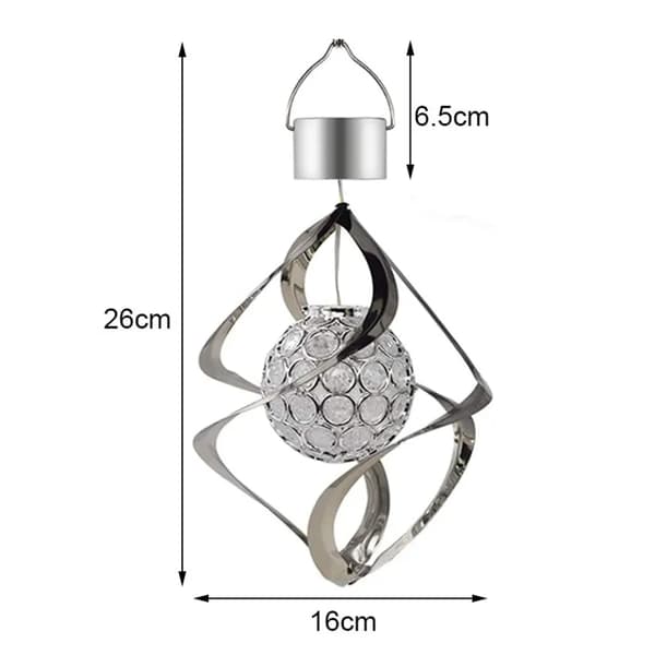 Aurinkokenno tuulikello, LED värikäs pyörivä valo