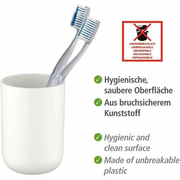 Vit enkel sköljkopp cylinder munkopp ca 7,3 dia 10,3 cm höjd bad 1 st