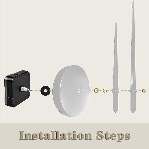 3D Väggklocka Visare Kit Silver DIY Dekor Tyst Kvarts för Vardagsrum Sovrum Kontor 1 AA 1 Set