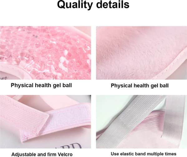 Kylande ögonmask för svullna ögon, allergier, bihålor, rosa