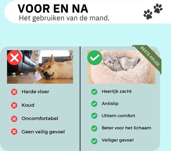 Donut Hunde Katte Seng Størrelse S 50cm Beige Vaskbar