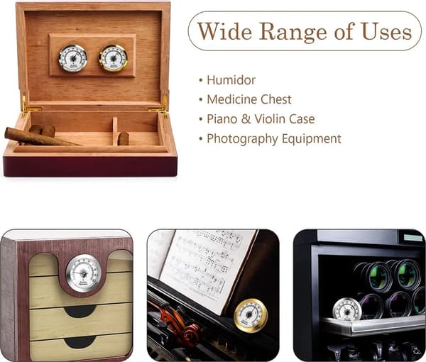 Cigar Hygrometer Analog Cigar Humidor Hygrometer Mekanisk Rund Hygrometer til Cigarskab