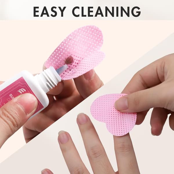 400 stk - Neglerenseputer, neglelakkfjernerputer, vippelimfjernerputer (Hvit) roze