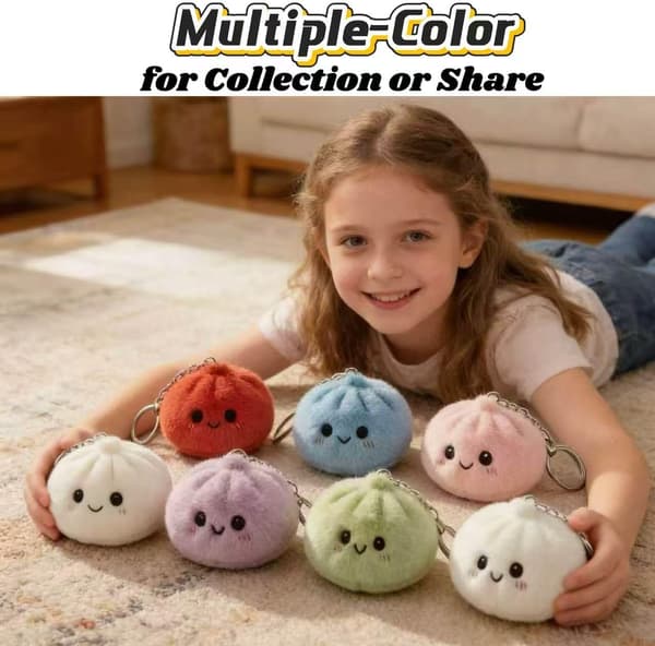 3-pack fyllda dumplingsnyckelringar, mini dumplings squishy plyschleksaker Mini