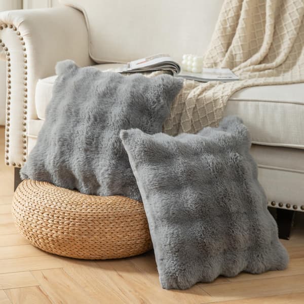 Yaertun Grå Mjuka Ullkuddfodral 18x18 Set om 2 Pack of 2