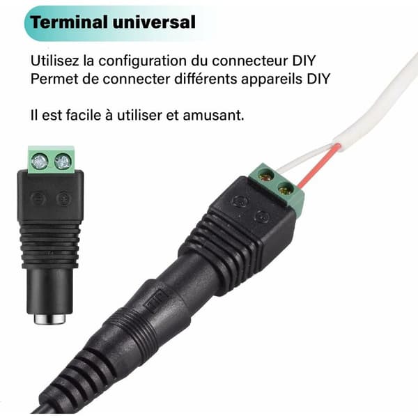 Universell AC/DC strømadapter 12W 3-12V med 8 tupper 115cm ledning maks 1000mA multispenningsadapter