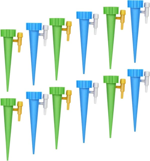 Växtbevattningspiggar 12-pack Justerbart Droppsystem Flaskadapter Semester