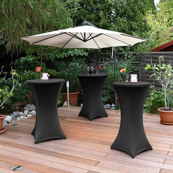 Bistro Stretch Bar Rund Dug Sort 60x110cm Spandex 1 stk