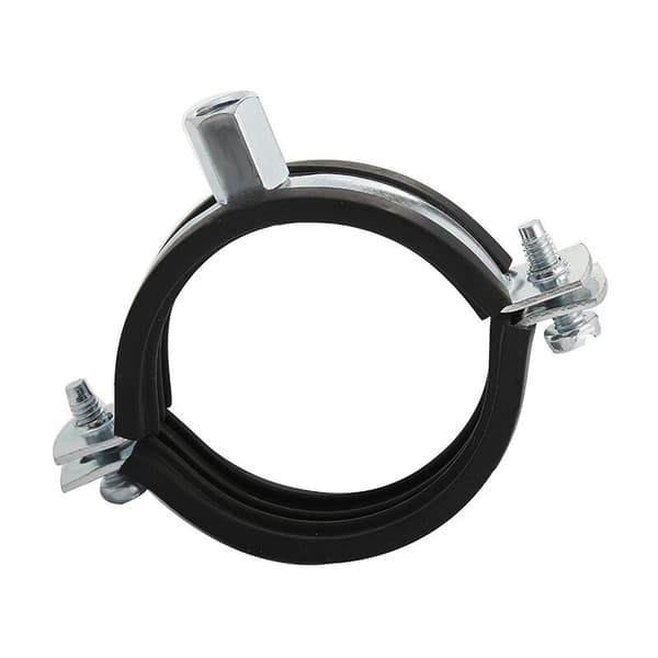 10 stk. lydisolerede rørklemmer med gummipakninger til 3/4\" rør 26-30 mm galvaniseret stål M8/M10 montering