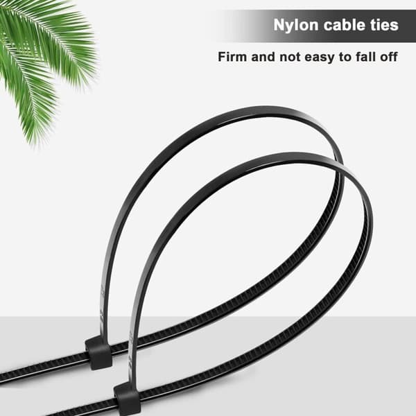 Nylon Kabelbindere 100 stk. 200x2,5 mm Sorte Selvlåsende Strips Indendørs Udendørs