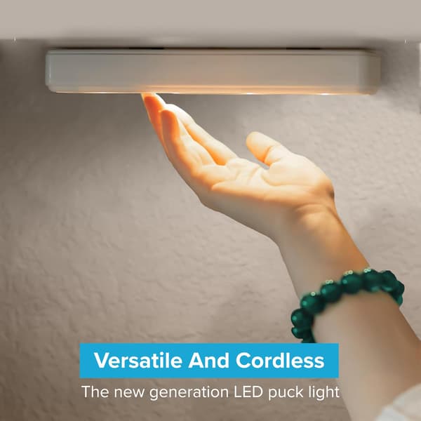 2 trådløse LED batteridrevne berøringskontrol varm hvid 3000K underskabs-bar-disklys 2 Wireless LED