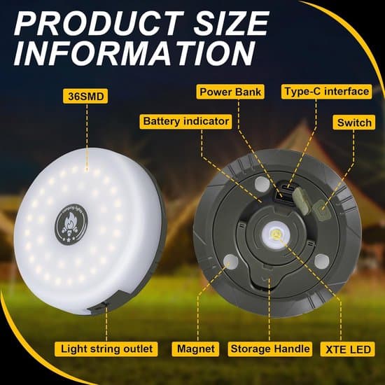 10M LED Lysstripe - Utendørsbelysning - Vanntett - Oppladbar Camping Lichtsnoer 10