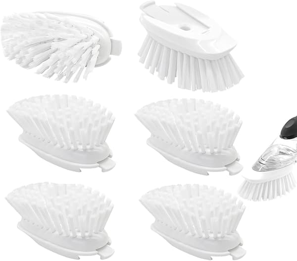 Valkoiset 6 kappaleen vaihtoharjaspäät 6 Pack Dish