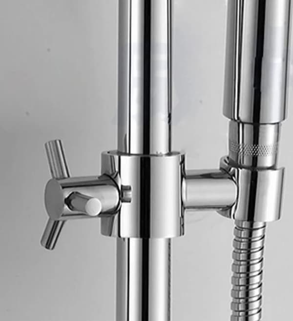 Håndholdt dusjhodeholder justerbar ABS krom passer 20-25 mm rund stang 360
