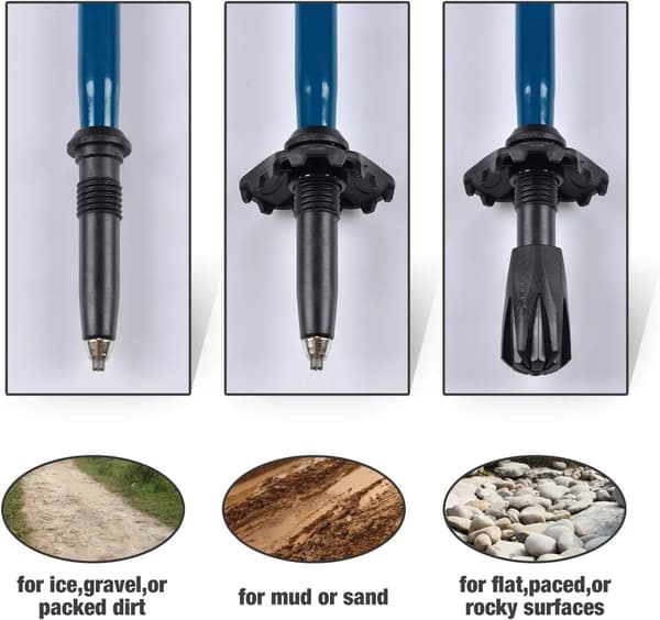 Sammenleggbar turstav Lett justerbar karbon aluminium turstav for reise