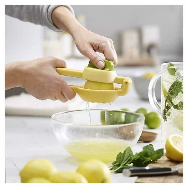 Manuell citronpressklämma gul blå 2-delat set aluminium 1 set