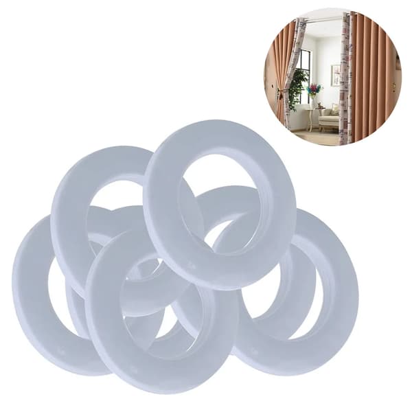 80 klämma gardinringar 46 mm diameter stångtillbehör duschkrokar plast vit guld