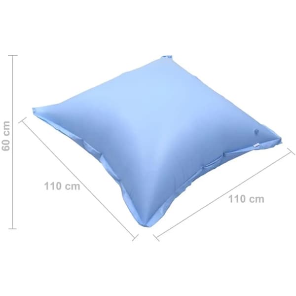 Poolluftkuddar 2-pack PVC Vinteröverdragskuddar Lyft dräneringssnö 110x110x60 cm 0,25 mm Blå