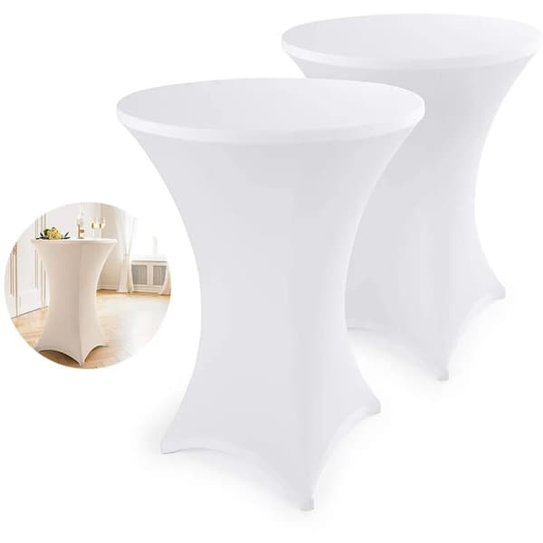 Stretchbart barbordsöverdrag, vitt, 60 cm, 2-pack