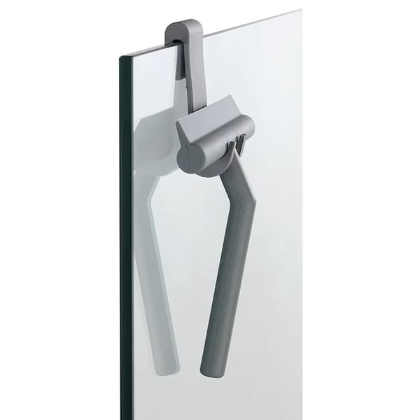 Brusergummiskraber med krog, silikone ABS ca. 21x16cm grå badeværelsesspejl flise glas vandblad