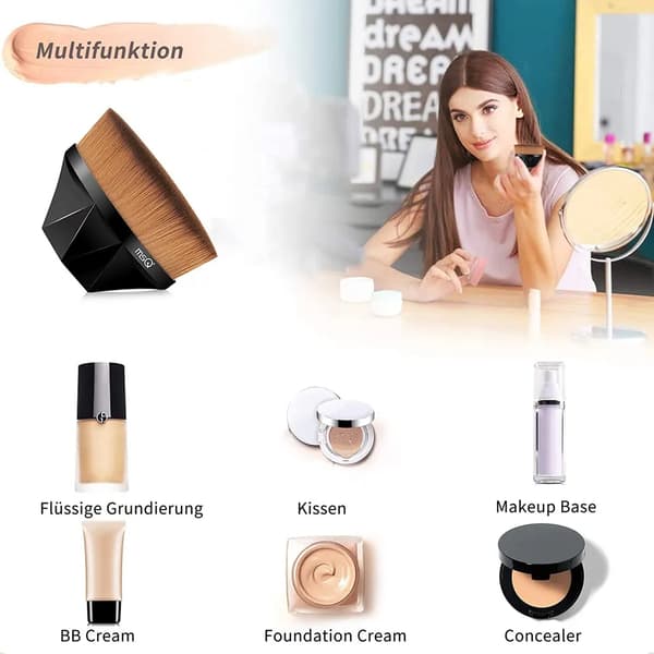 Foundationborste 1-pack Kronblad Platt Topp Syntetisk Flytande Concealer Rouge Kräm
