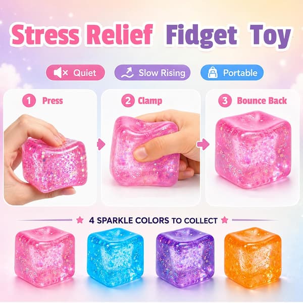 Lilla kube klemmeleke for stresslindring