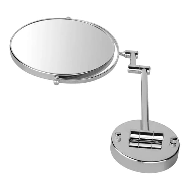 8 tommer dobbeltvægget makeupspejl 7x forstørrelse armforlængelse ca. 12 tommer messing krom 360