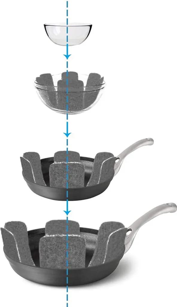 2-pak pandebeskyttere 38 cm diameter ekstra store filtpuder til stabling, ridsebeskyttelse