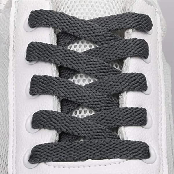 Flade snørebånd 2 par polyester PP 0,8 cm brede 100/120 cm sneakers fritidssko