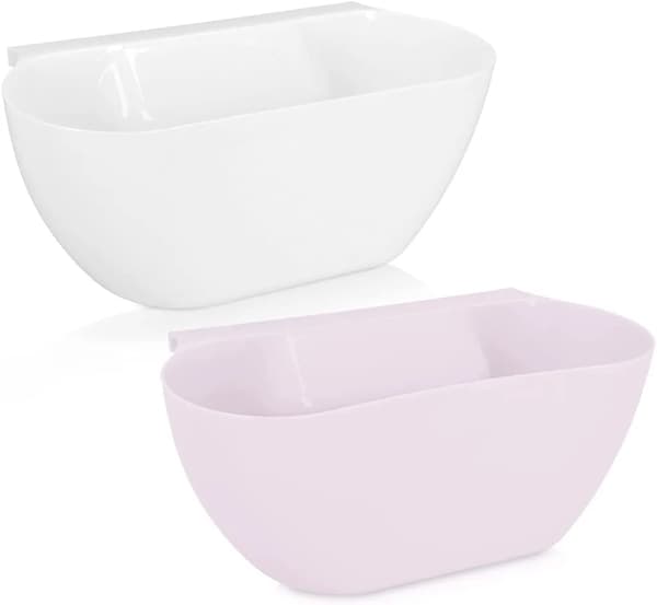 2 kökshängande papperskorgar - Vit Rosa 2-delat avfallsbehållarset