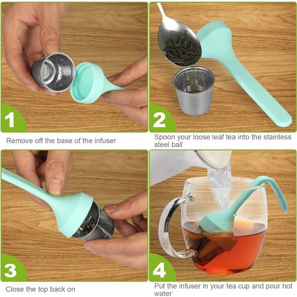 Fleksibelt håndtak Silikon Te Infuser Mintgrønn Krok Sil Kopp Kanne Daglig 1 Stk
