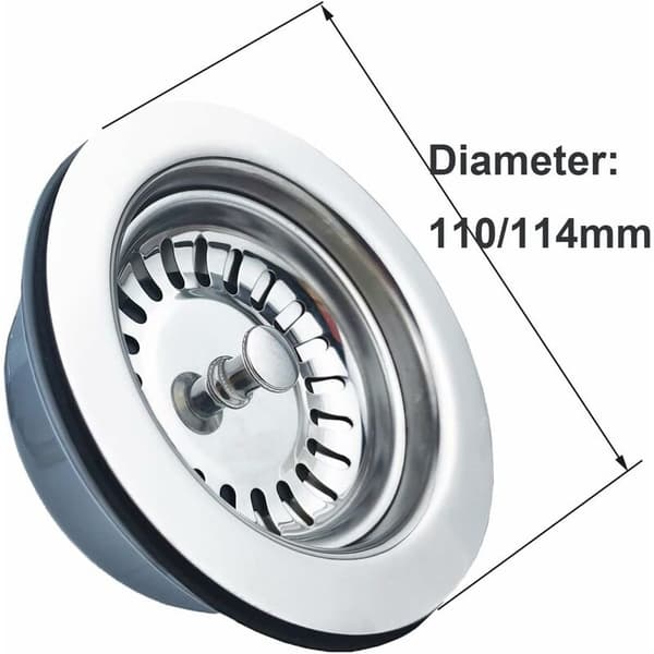 Diskbänksavlopp 110 mm rostfritt stål korg (utan bräddavlopp)