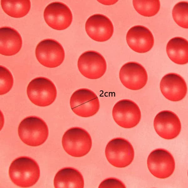 Silikon Bakeunderlag 2cm Halvkuleformet Silikonmatte med Små Formhull for Hundekjeks og Godbiter, Sjokoladeform Bakeunderlag