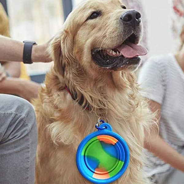 Kamouflage vikbar hundskål 2-pack med karbinhake bärbar för resor vandring camping 2-pack