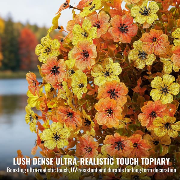 2 st konstgjorda höst-topiarybollblommor utomhus falska växter 2 pcs
