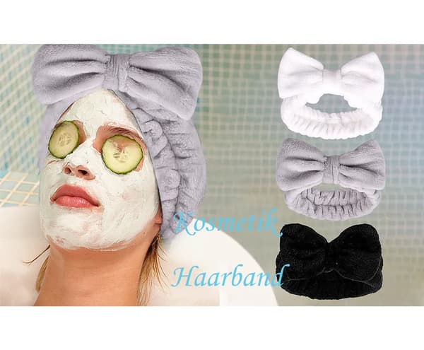 Makeup-hårbånd 3-pak koralfleece elastisk til ansigtsvask spa yoga sport