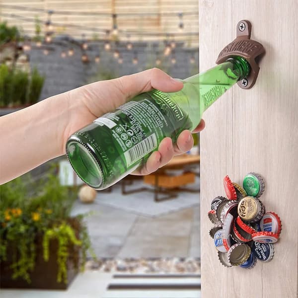 Väggmonterade flasköppnare 2-pack zinklegering med skruvar Köksbar Nödvändig
