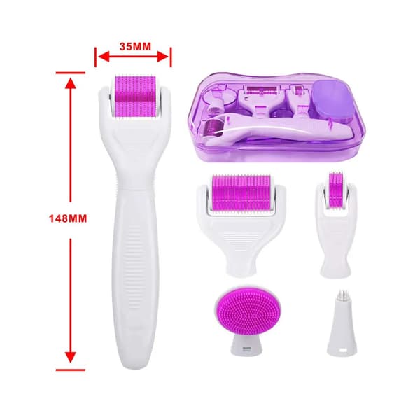 6-i-1 Microneedle Derma Roller för ansiktsvård, anti-rynk, bristningar, håravfall