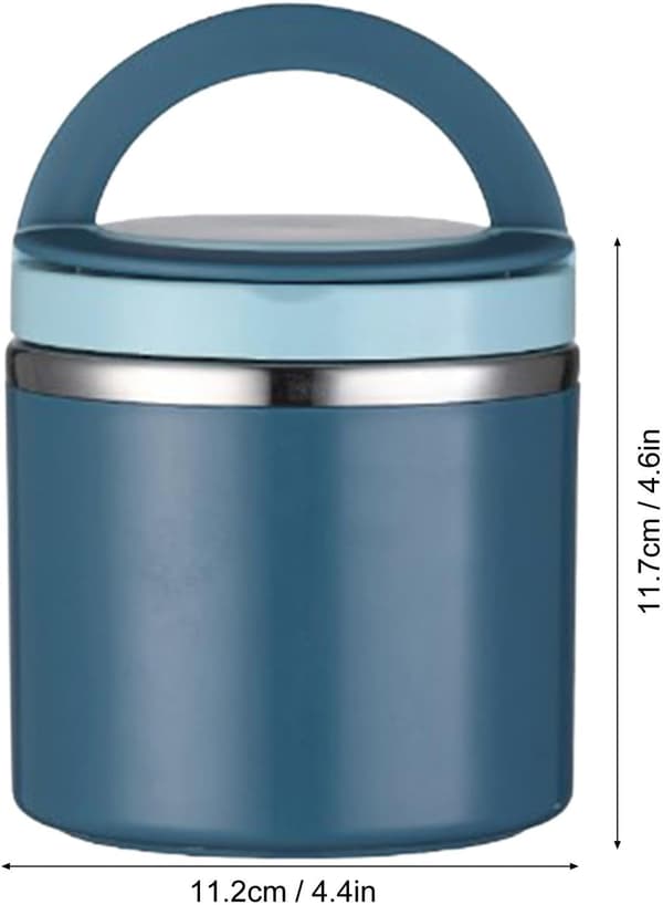 1 stk - Isolert matbeholder, 630 ml stor kapasitet suppebeholder i rustfritt stål blauw 1 stuk -