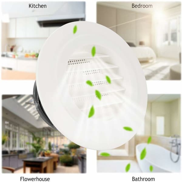 4st ABS Rund Ventilationsgaller Ø100mm Insektsnät Avtagbart Lock Vägg Tak