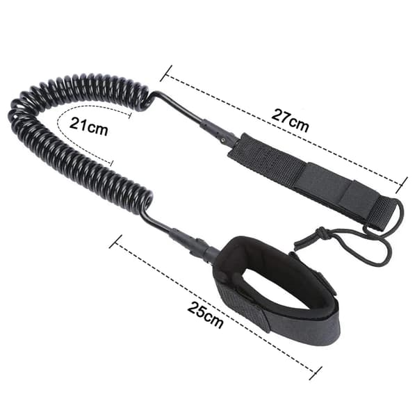 SUP Ankel Leash Coiled 1 stk 65-240cm TPU 6.5mm Rustfritt Blå Svart Rød