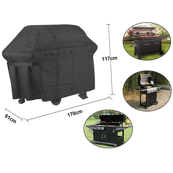 Utomhus BBQ Grillöverdrag Polyester 170x61x117cm Regn Sol Damm Skydd