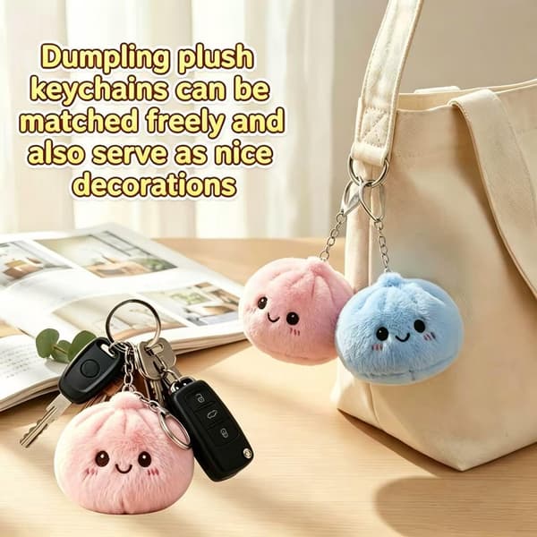 3-pack fyllda dumplingsnyckelringar, mini dumplings squishy plyschleksaker Mini