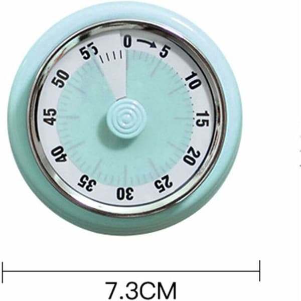 Retro Magnetisk Mekanisk Kökstimer Metallhölje 60-Min Nedräkning Kylskåpsmontering Grön