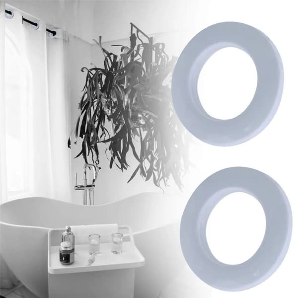 80 klipsgardinringe 46 mm diameter stangtilbehør brusekroge plast hvid guld