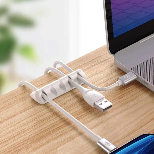 5 stk. multifunktionelt kabelstyringssæt til skrivebord, strømkabel, USB-opladerkabel, lydkabel osv.
