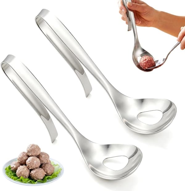 Kjøttbolleskje i rustfritt stål, manuelt matformingsverktøy, stil 2 Creative Meatball Tool,